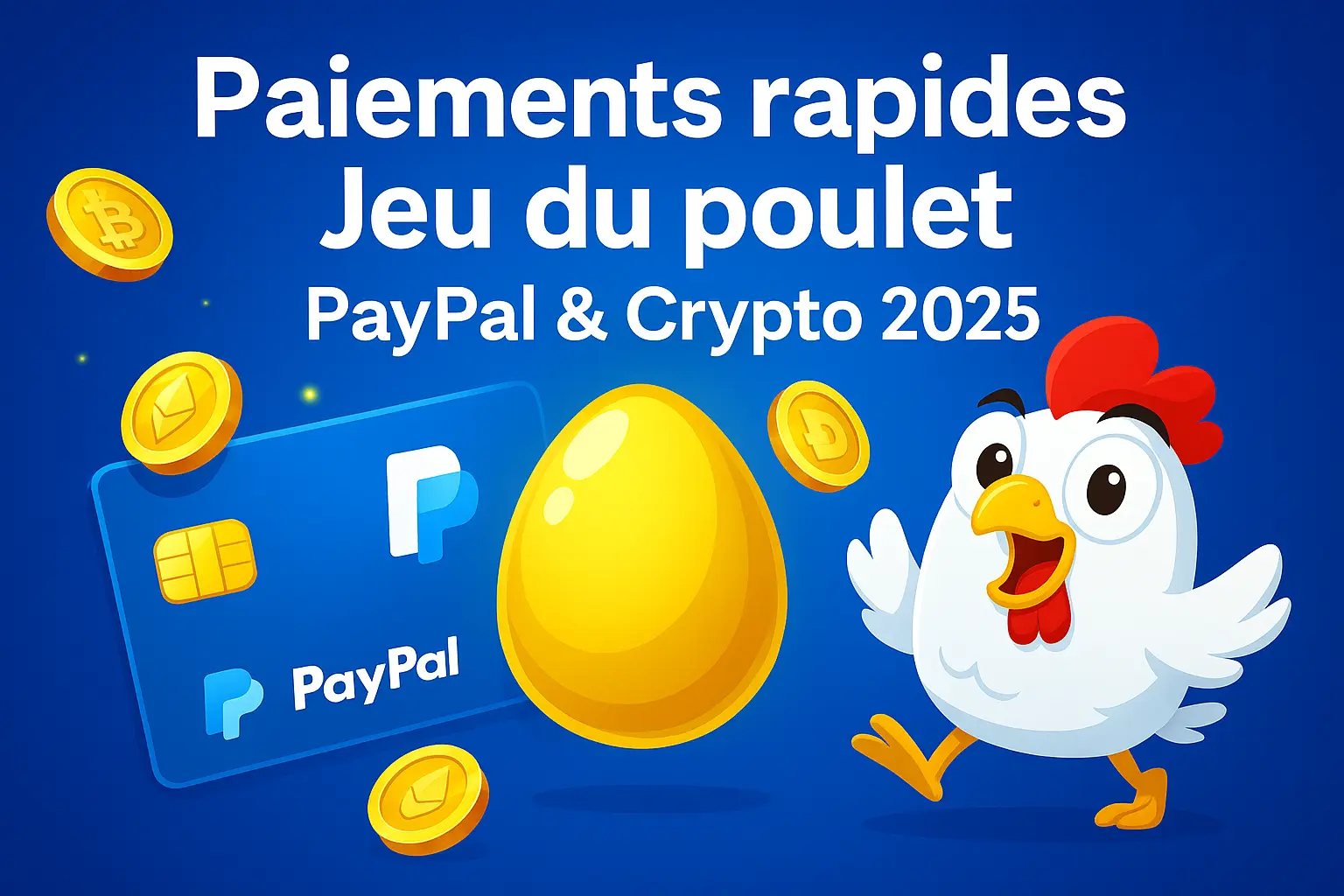 Jeu du poulet paiements PayPal crypto cartes